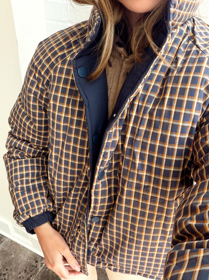 OVERSIZED REVERSIBLE PLAID JACKET