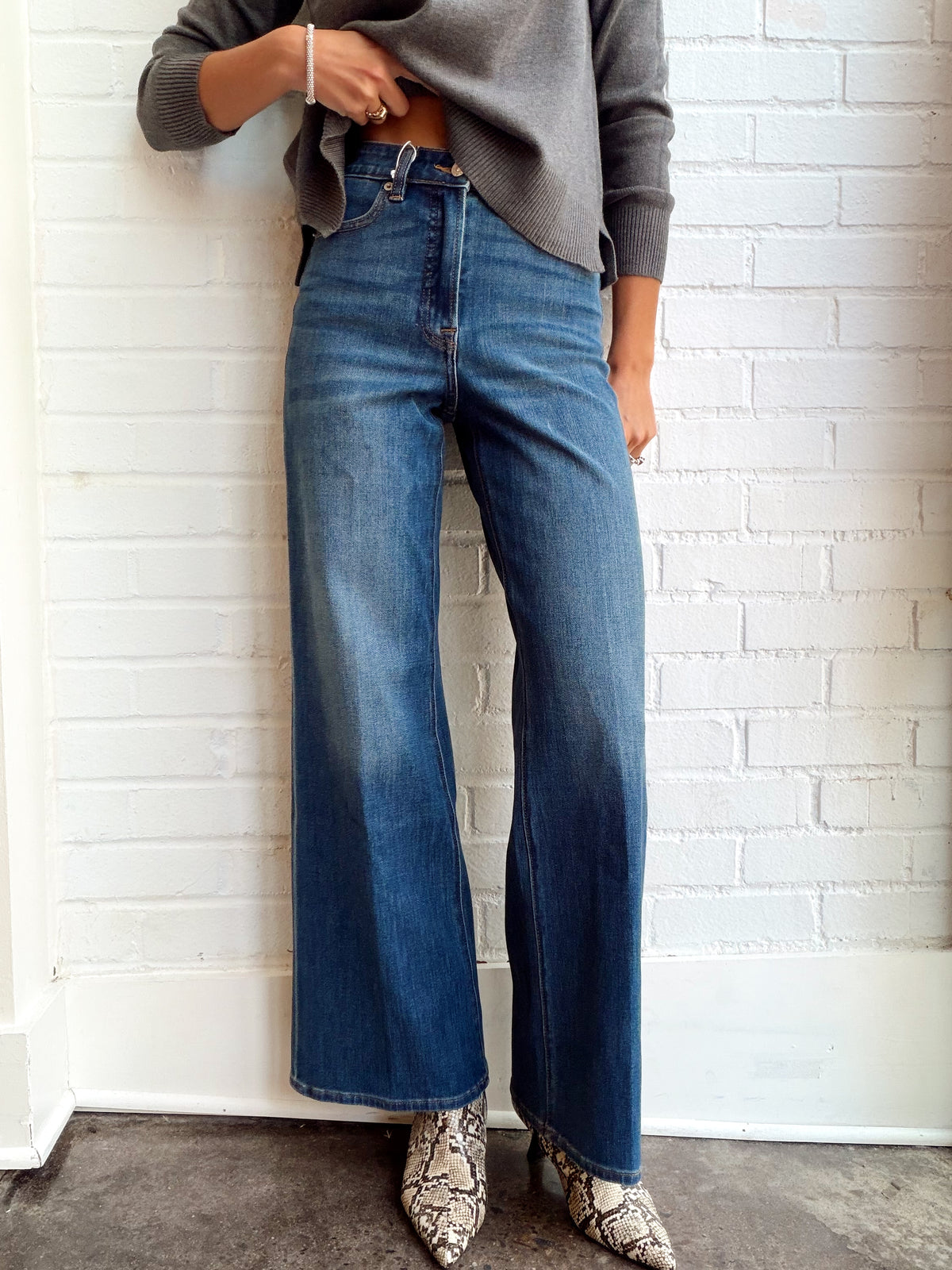 GOOD WAIST PALAZZO ANKLE JEANS