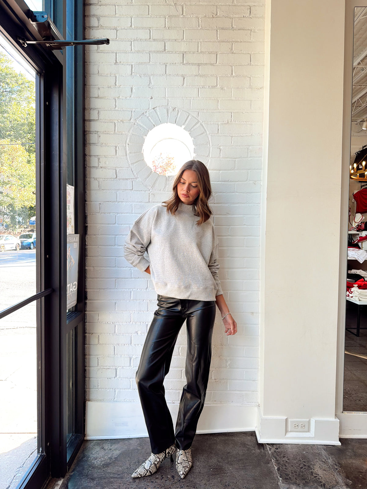 DELANEY FRENCH TERRY LS MOCK NECK SWEATSHIRT