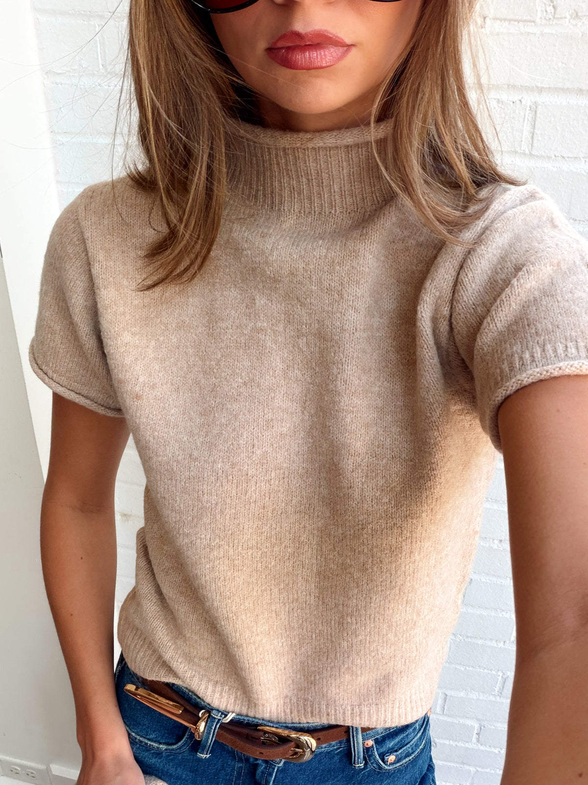 MOCKNECK SHORT SLEEVE TOP