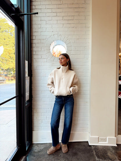 TRISTAN SHERPA FLEECE 1/2 ZIP SWEATSHIRT