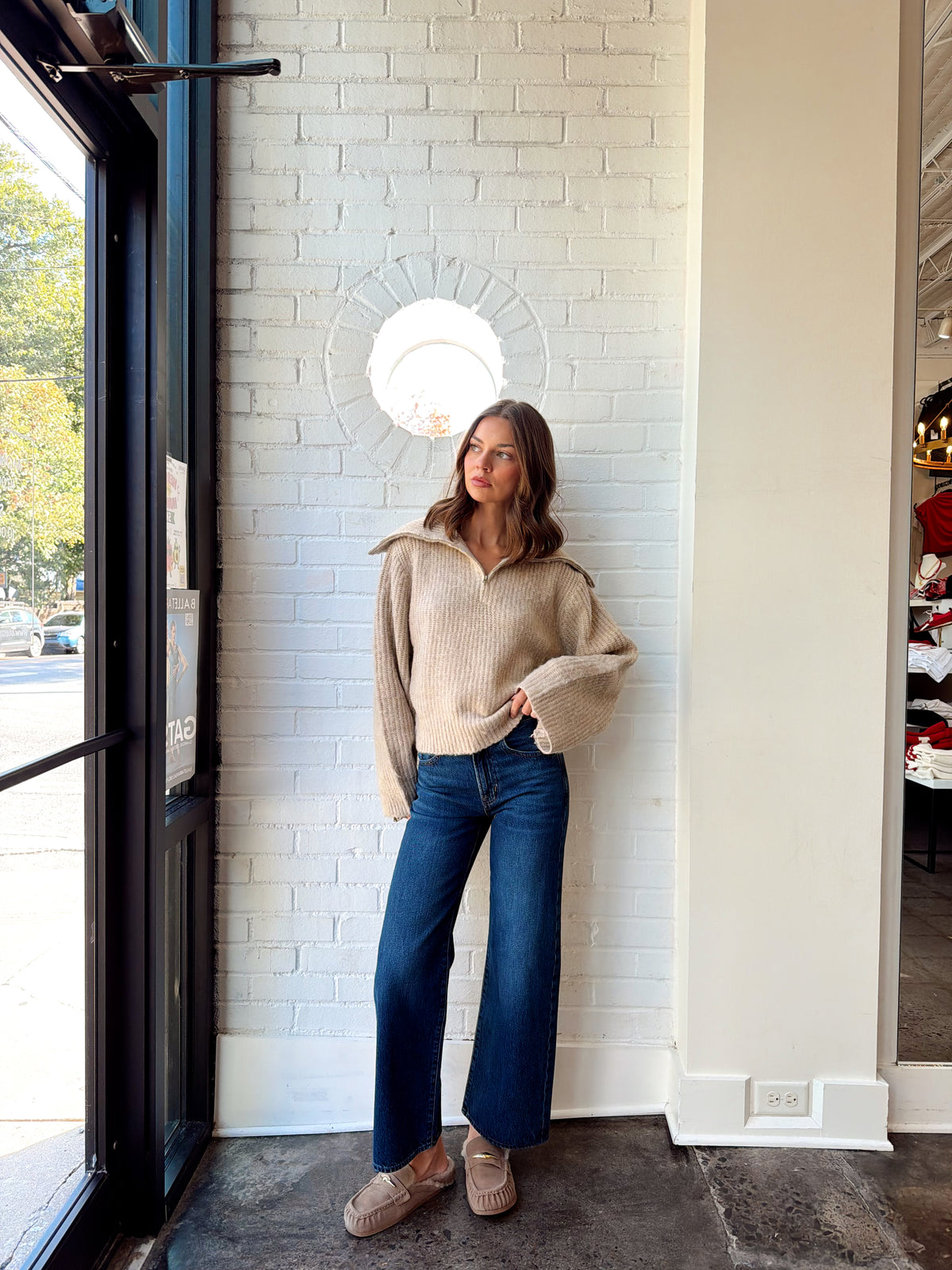 SAER HALF ZIP SWEATER