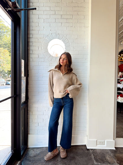 SAER HALF ZIP SWEATER